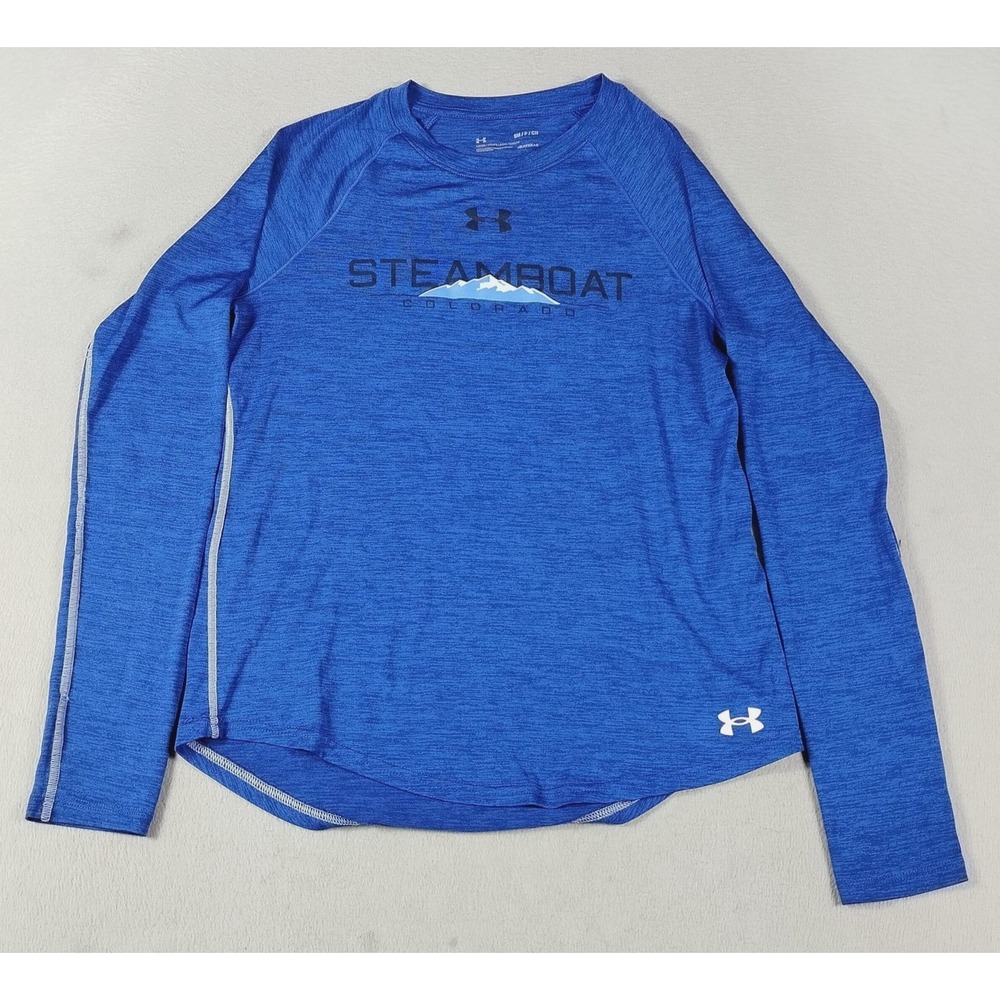 Under Armour HeatGear Shirt Mens Small Blue Steamboat Colorado Long Sleeve